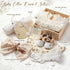 Set Golray Wooden Baby Gift Basket Newborn Girls Baby Shower Gifts Cloth with Bodysuit/Soft