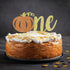 Glitter Pumpkin One Cake Topper - Little Pumpkin 1st Birthday Decorations for Fall