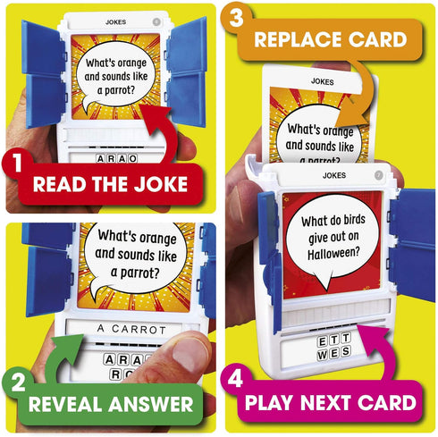 100 PICS Jokes Game - Fun Travel Games for Kids and Adults, Family Games, Ages 6+