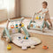 Jovow 2 in 1 Baby Gym with Walker,Baby Play Mat with Double-Sided