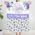 Personalized Violet Flower Baby Blanket, Custom Flower Baby Nursery Blanket, Violet Flower Receiving Bedding Blanket