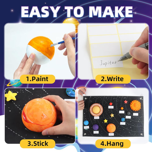 Solar System Project Kit for Kids, Solar System Model Toy Kit for Kids, Learn School Space Planet Science Project