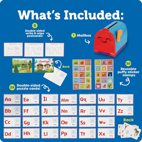 Mailbox Learning Resources Alphabet Learning - Montessori Toddler Toys, ABC Letter Tracing, Writing Practice