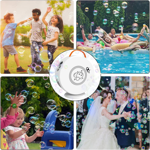 Bubble Machine Automatic Bubble Blower, Rechargeable Portable Electric Bubble Maker for Outdoor Birthday Party