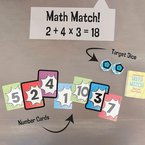 University Games Scholastic Math Match Travel Dice Game for 2 or More Players Ages 5 and Up