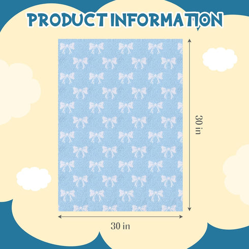 30 40 Inch SmoothNovelty Blue Bow Baby Throw Blanket Cute Dual Side Microfiber Newborn Boy Swaddle Blanket x Coquette
