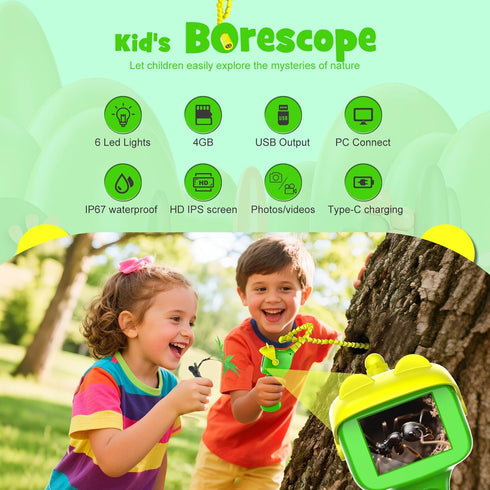 Toylfort 5 6 7 8 Kids Borescope Camera with Light - HD Snake Endoscope Toy for Nature Exploration, STEM Educational