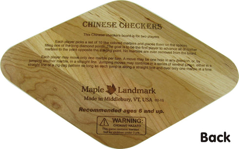 2-Person Chinese Checkers - Made in USA
