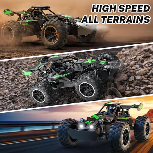 ACAMMZAR 1:18 20KM/H Remote Control Car, High Speed RC Cars for Kids, Monster RC Truck Off Road with Lights Toys