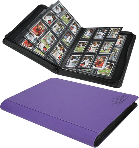 Toploader Binder with 9-Pocket Pages, Hard Cases Hold up to 288 Cards for “3×4” Rigid Card Holder (Purple)