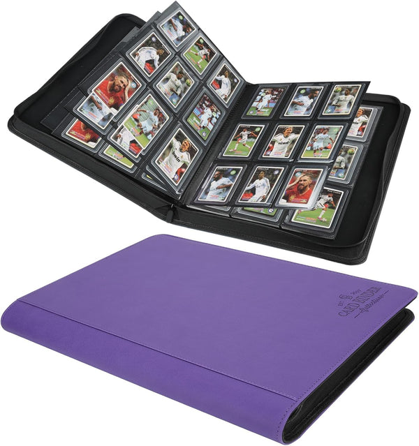 Toploader Binder with 9-Pocket Pages, Hard Cases Hold up to 288 Cards for “3×4” Rigid Card Holder (Purple)