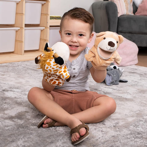 JOYIN 6Pcs Kids Hand Puppet Set - Toddler Animal Plush Toys for Show Theater, Birthday Gifts
