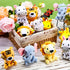 12 4" Pcs Mini Safari Stuffed Animals Bulk Jungle Plush Toys Giraffe Tiger Elephant Zebra Lion Forest Animals Keychains