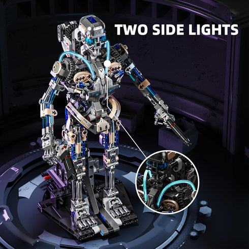 BRICK HAMBURG 692PCS Set3D Mechanical Skeleton Robot Building Block Poseable Model with LED Light, Movable Linkage