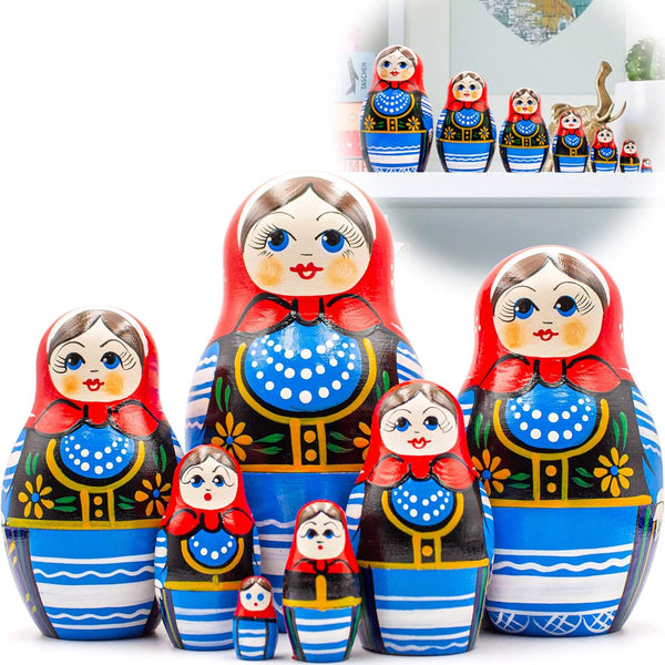 AEVVV Polish Nesting Dolls Set of 7 pcs - Matryoshka Dolls in Polish Costumes with Ornaments Made in Poland