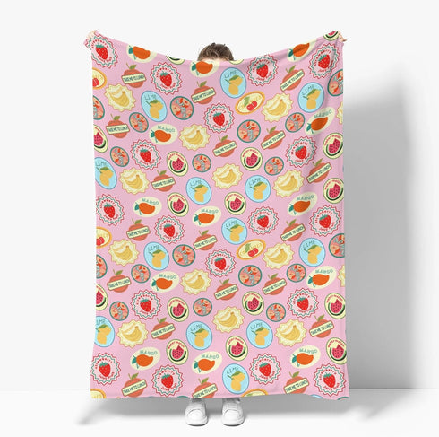 Summer Summer 50x60inch Fruits Preppy Baby Blankets for Girl Cute Tropical Fruit Stamp Soft Flannel Nursery Bed Blanket