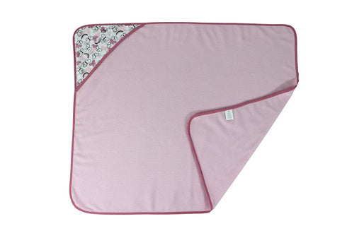 3 Pack (GS71727) Cudlie Buttons & Stitches Baby Girl Rolled/Carded Hooded Towels in Butterfly Polka Print