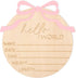 WAUAO Hello World Bow Wooden Baby Announcement Sign - Baby Girl Birth Announcement,Personalized