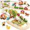 Lehoo Castle Wooden Train Set for Toddlers 2-4 - Wooden Train Track