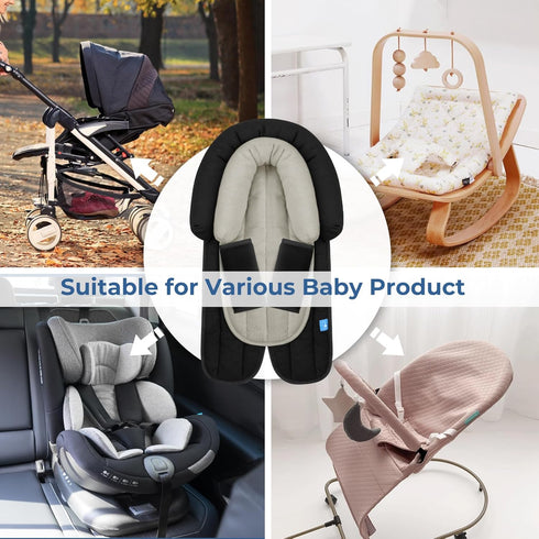 COOLBEBE Set Upgraded Babybody Support & Strap Covers for Newborn Infant Toddler - Extra Soft Breathable Car Seat