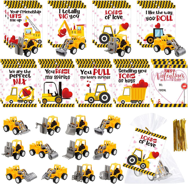 Meooeck Construction Party Favors for Kids, 24 Set Cards with Small Construction