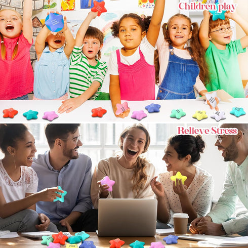 100 Pack Sotiff Star Stress Balls Bulk for Adults Kids Stress Relief Balls with Motivational Quotes Mini Inspirational