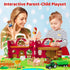 1 2 3 Set 1-3, Farm Animal Toys for Year Old Toddlers, Big Red Barn with Farm Mat & Animals & Tractor Toy for Boys