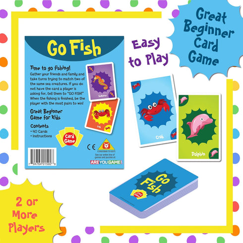 University Games Go Fish Card Game - Jumbo Size Colorful Animal Cards for Kids Ages 4 and Up
