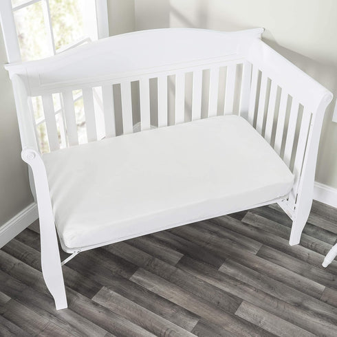 Everyday Kids Fitted Crib Sheet, 100% Soft Breathable Microfiber, White, Fits Standard Crib Mattress 28in x 52in