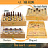 4 in 1 Board Game Set - Extra Large Sling Puck Game, Wooden Chess Board Sets, Checkers for Adults and Kids