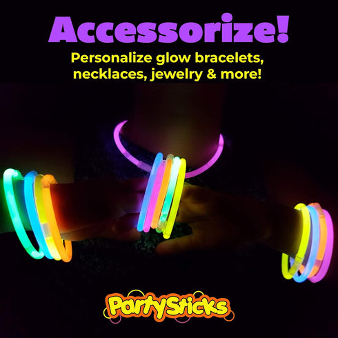 PartySticks Moondance Glow Sticks 40pk with 16 Glow in The Dark Party Favors and 24 Connectors for Decorations