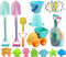 IOKUKI Long Shovels Sand Toys Set with Mesh Bag Including Dump Truck,