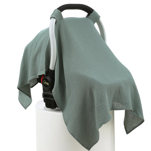 Seejoy 100% Muslin Cotton Car Seat Cover Baby, Carseat Canopy Cover, Universal Fit