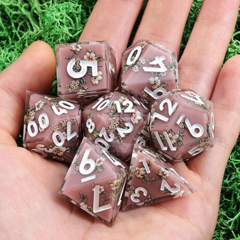 D&D Sharp Edge Polyhedral Dice Set, Mini Planet Dice for Dungeons and Dragons (Maidens)