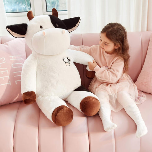 IKASA Giant Cow Stuffed Animal - 30 Inches Big Cow Plush Toy