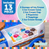 WADDLE Ice Cream Toy Truck for Kids - Ride On Playset with Scoops, Toppings, and Popsicles for Toddlers 1-3