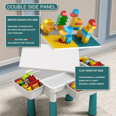 1-3, Pairez Toys Small Activity Table for Toddlers Kids Sensory Table for Playing Building Blocks, Marble Run Toy, Sand