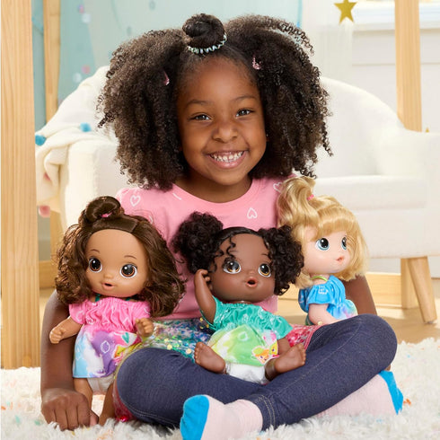 Baby Alive Fruity Sips Doll, Lemon, 12-inch Baby Doll Set with Drinks & Wets, Pretend Juicer for Kids