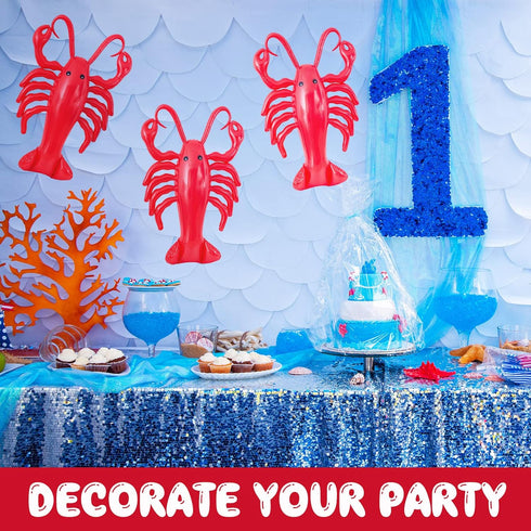 3 20 Inches Juexica Pcs Inflatable Lobsters Blow up Crawfish Party Decorations Crawfish Boil Decorations Aquatic Animal