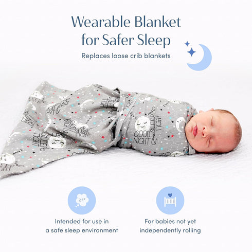 100% (12-18 lbs) SleepingBaby Zippy Swaddle - Cotton Newborn Swaddle Transition Wearable Blanket with Bottom Zipper
