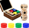 Fun Left Right Roll Dice Game Set, Include 3 1-inch Wooden Dices