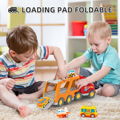 2-4 3-5, 5 1 3+. Veslier Toddler Toys Car for Boys Girls Age in Carrier Transport City Vehicles Toys,Kids Toy Cars
