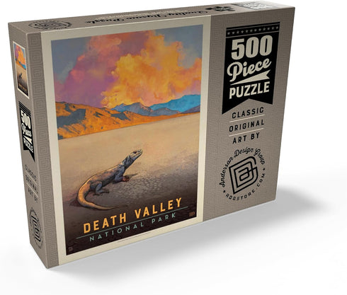MyPuzzle Death Valley National Park: Chuckwalla Lizard Vintage Poster - Premium 500 Piece Jigsaw Puzzle for Adults
