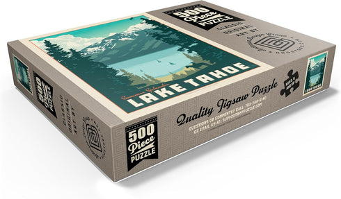 MyPuzzle Lake Tahoe: Tahoe Summer Vintage Poster - Premium 500 Piece Jigsaw Puzzle for Adults