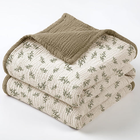 lulumoon Muslin Baby Blanket for Unisex - Soft Cotton Receiving Blanket for