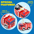 JOYIN 4 Packs Emergency Vehicle Toy Playsets, Friction Powered Vehicles with Light and Sound, Including Fire Truck,