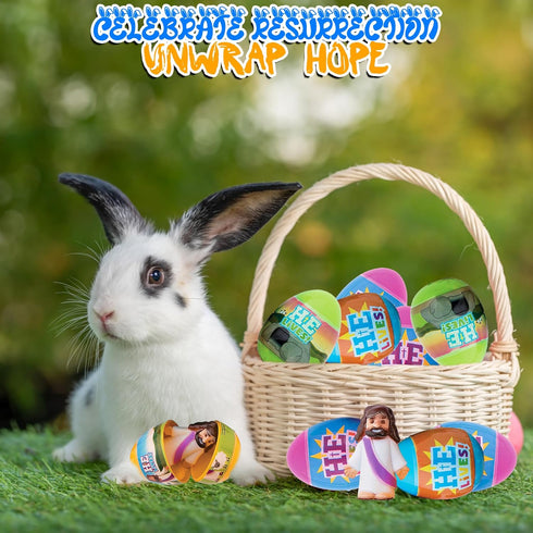 12 Pack Fun Express Prefilled Easter Eggs - Christian Gifts for Kids with Religious Toys Inside | Easter Egg Fillers