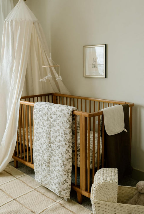 30x40 Oilo Woodland Baby Blanket, Woodland Animal Baby Blanket with Ultra?Soft Plush Backing & Organic Cotton Jersey