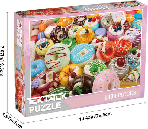 Tektalk 1000 Pieces Jigsaw Puzzles - Donut Feast for Teens & Adults