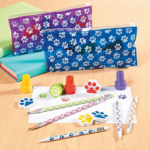 Fun Express Paw Print Pencils, Educational and Learning Activities for Kids, 24 Pieces